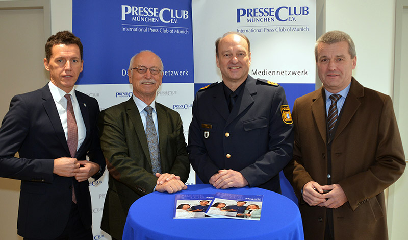 Bleibt München die sicherste deutsche Großstadt? PresseClub-Gespräch mit Münchens Polizeipräsidenten Hubertus Andrä. Foto: J. Schwepfinger.