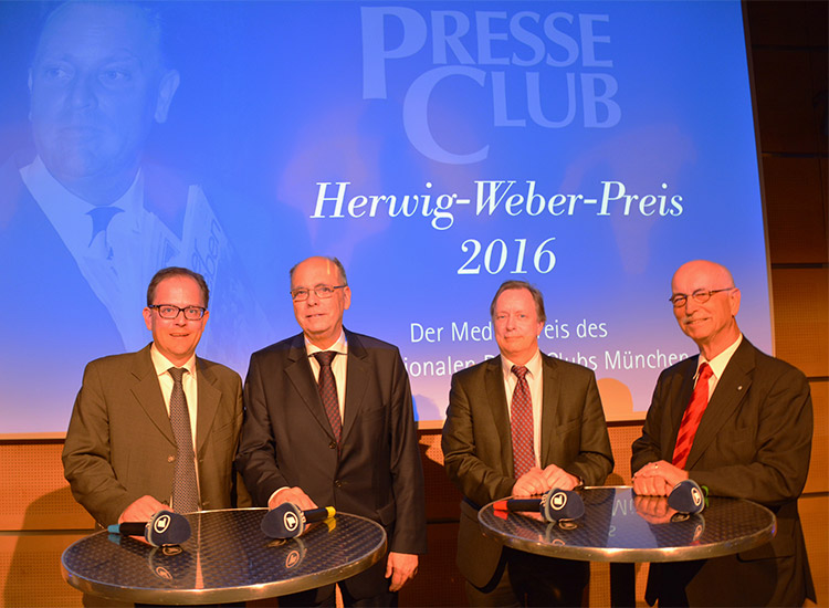 Großer Preis zum Berufsstart: Herwig-Weber-Preis 2016 für drei junge Journalisten und Filmemacher. Foto: Johann Schwepfinger.